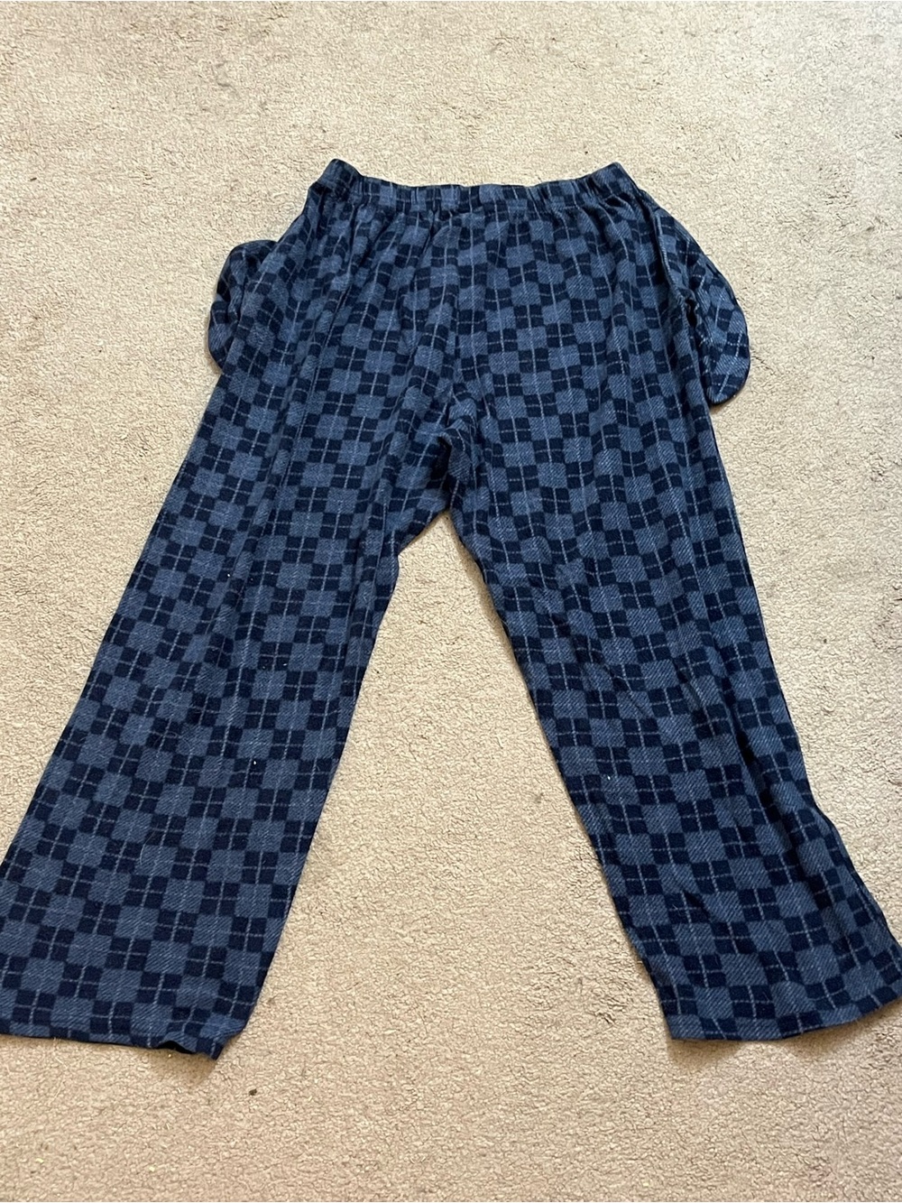 Essential Sleepwear Men’s XL Navy Checkered Pajama Pants